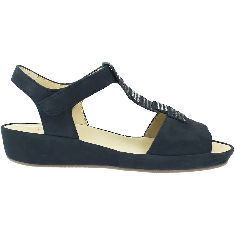 Men's sandals with a padded heelWomen's Ara Shoes Chrissy Blau Navy Nubuck