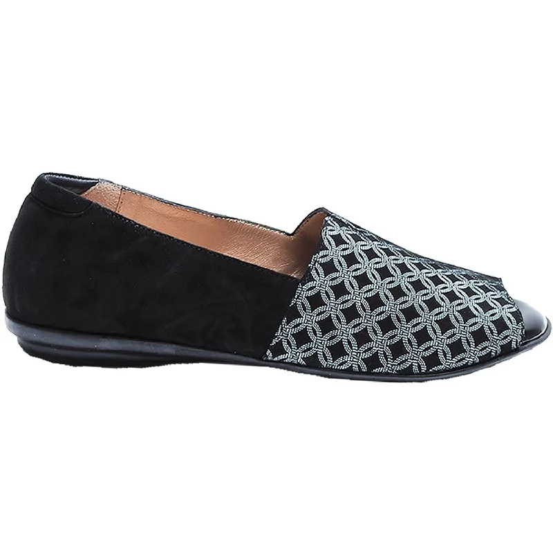 Men's sandals with a cushioned footbedWomen's BeautiFeel Rhea Black/White Circle Art Suede