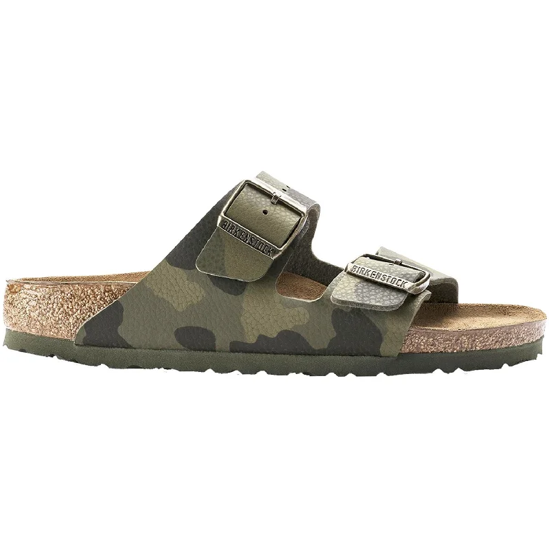 Men's sandals with a toe post designWomen's Birkenstock Arizona Desert Soil Camouflage Green Birko-Flor