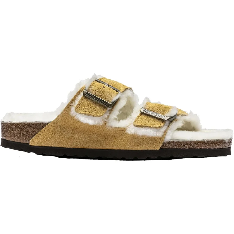 Men's sandals with a pointed toe for a stylish lookWomen's Birkenstock Arizona Shearling Ochre Suede