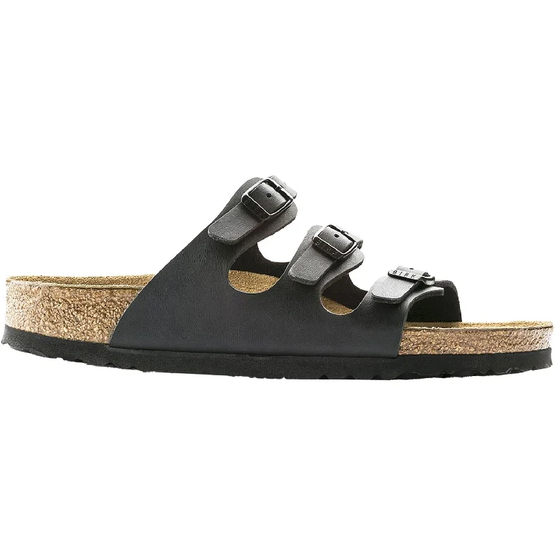 Men's sandals with a leather lining for comfortWomen's Birkenstock Florida Soft Footbed Black Birko-Flor