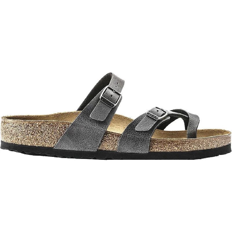 Men's sandals with a rubber sole for tractionWomen's Birkenstock Mayari Anthracite Birko-Flor Pull Up