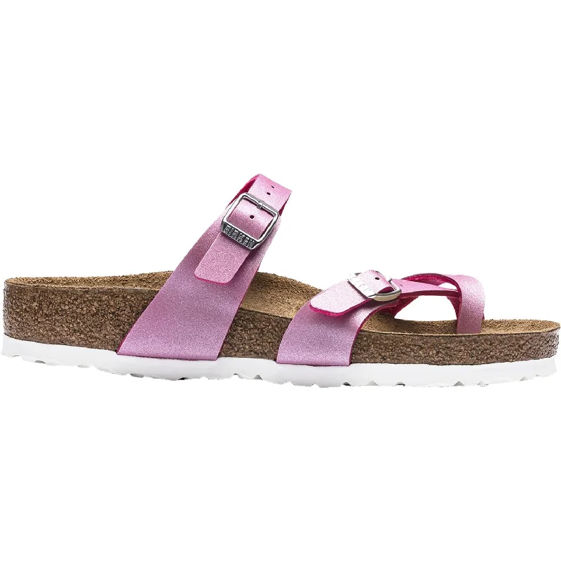 Men's sandals with a shock - absorbing insoleWomen's Birkenstock Mayari Icy Metallic Fuchsia Tulip Birko-Flor