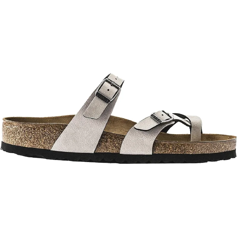 Men's sandals with a cushioned footbedWomen's Birkenstock Mayari Stone Birko-Flor Pull Up