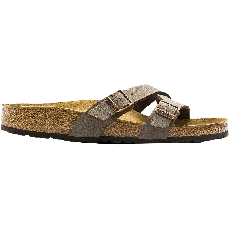 Men's sandals with a buckle closureWomen's Birkenstock Yao Mocha Birkibuc