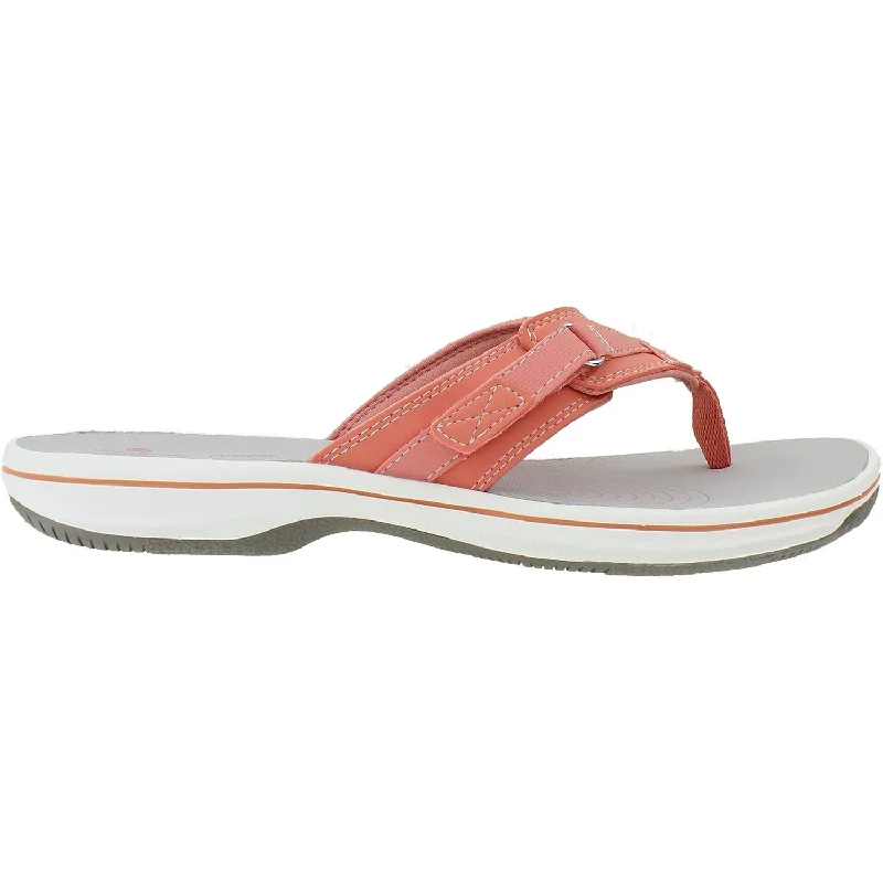 Men's sandals with a rubber sole for tractionWomen's Clarks Cloudsteppers Breeze Sea Coral Synthetic