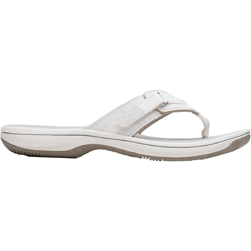 Men's sandals with a shock - absorbing insoleWomen's Clarks Cloudsteppers Breeze Sea H White Synthetic
