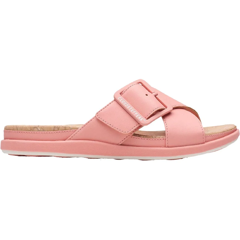 Men's sandals with a stretchy strap for a better fitWomen's Clarks Cloudsteppers Step June Shell Coral Synthetic