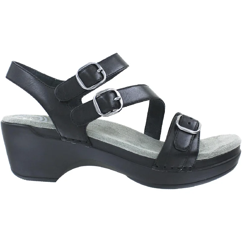 Men's sandals in a neutral color like black or brownWomen's Dansko Sacha Black Burnished Calf Leather