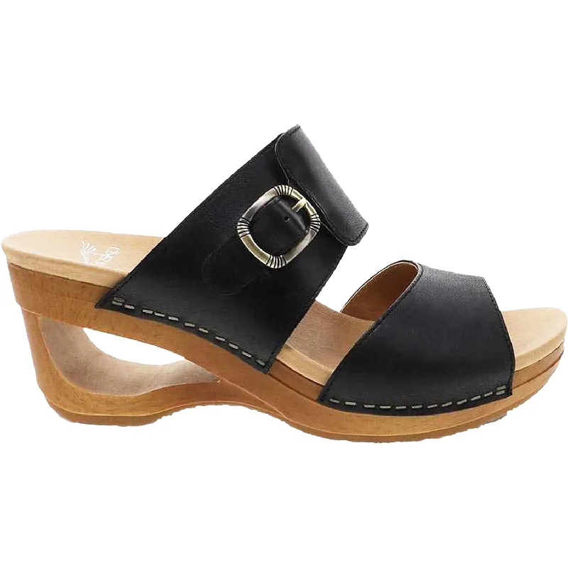 Men's sandals with a padded heelWomen's Dansko Tawny Black Waxy Calf Leather