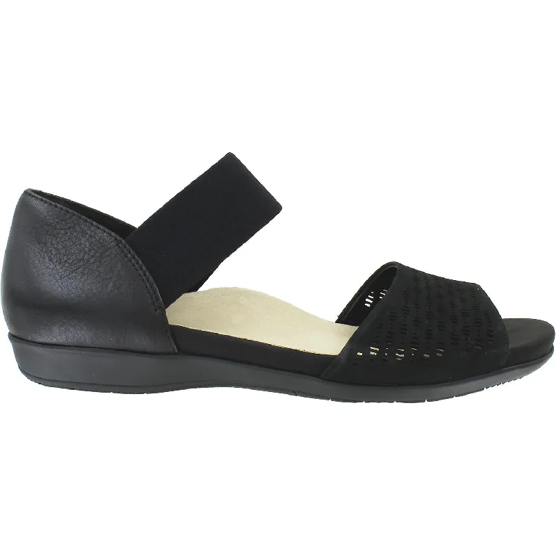 Men's sandals with a durable outer soleWomen's Earth Amora Black Nubuck