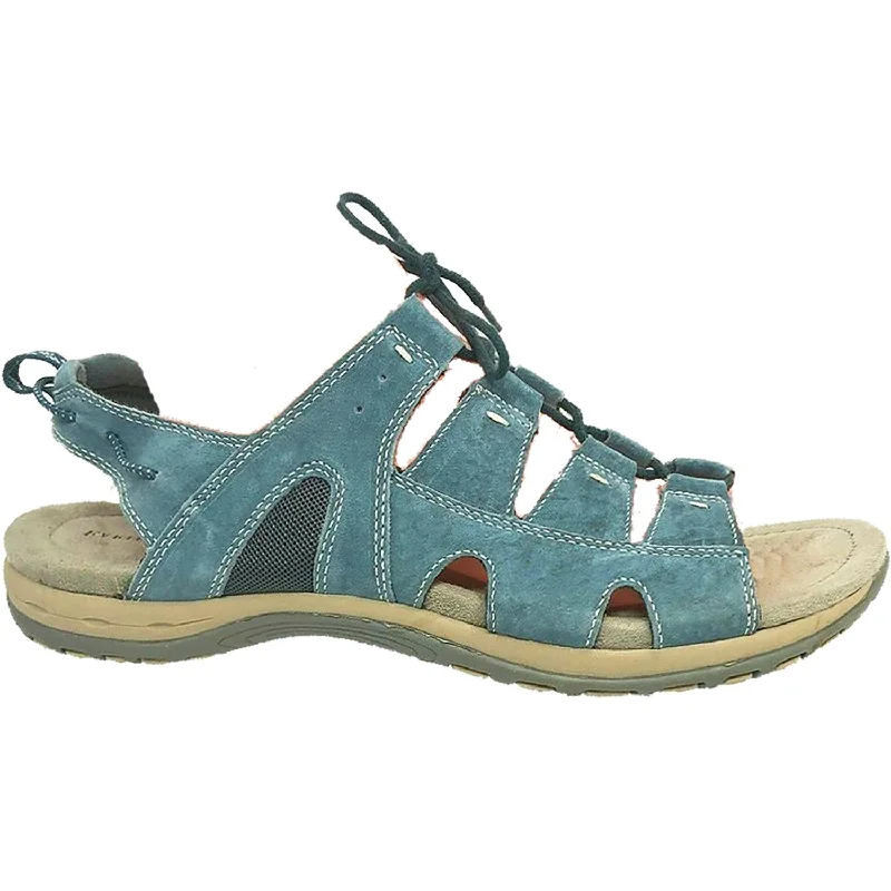 Men's sandals with a stretchy strap for a better fitWomen's Earth Sassy Moroccan Blue Suede