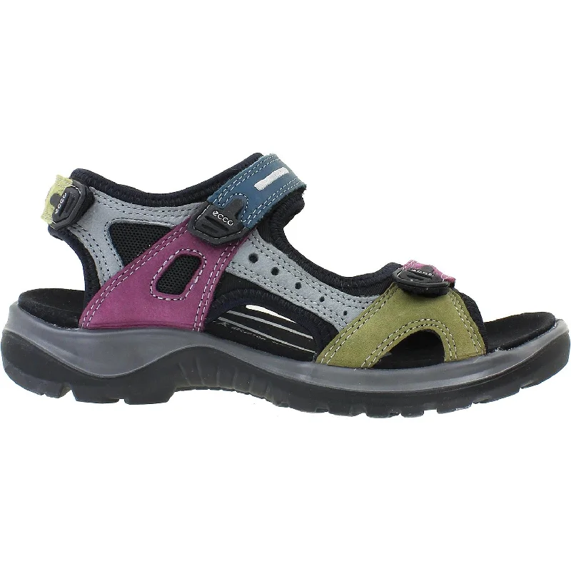 Men's sandals with a buckle closureWomen's Ecco Yucatan Petrol/Aubergine/Fir Green Nubuck/Leather