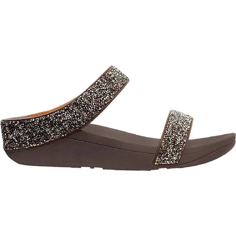Men's leather sandals with an adjustable strapWomen's Fit Flop Fino Quartz Slide Gold Leather