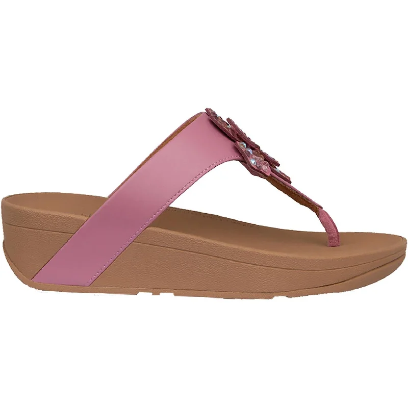 Men's sandals with a removable insole for cleaningWomen's Fit Flop Lottie Corsage Pink Microfibre