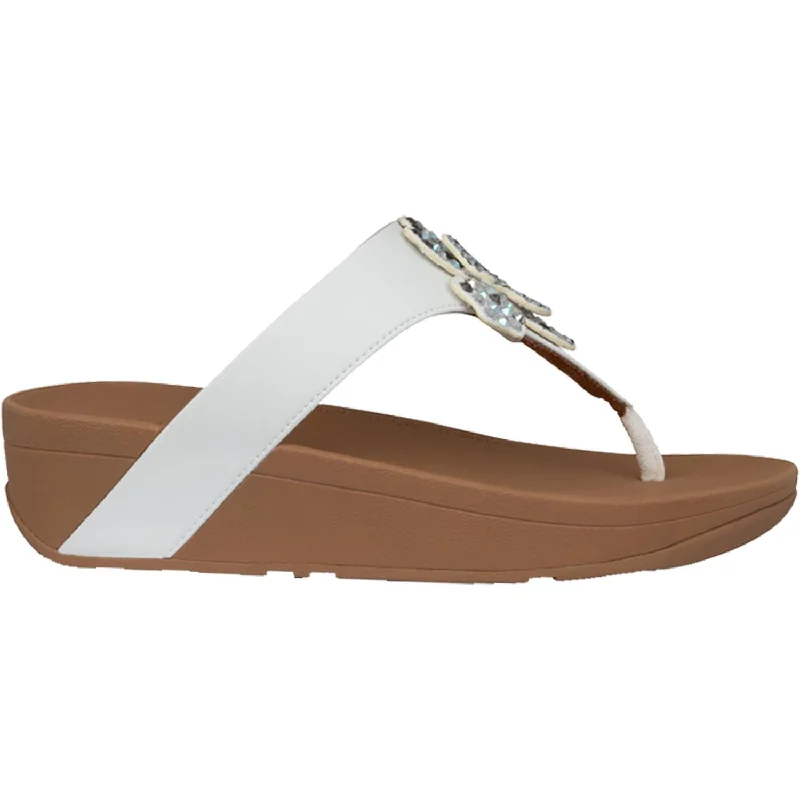 Men's sandals in a neutral color like black or brownWomen's Fit Flop Lottie Corsage White Microfibre