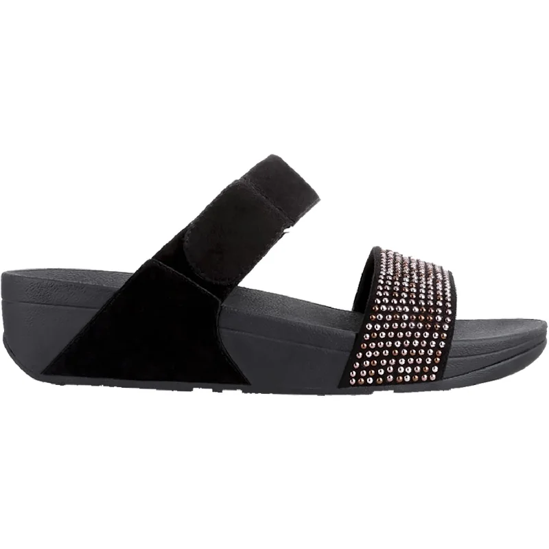Waterproof men's sandals for water activitiesWomen's Fit Flop Lulu Popstud Slide Black Suede
