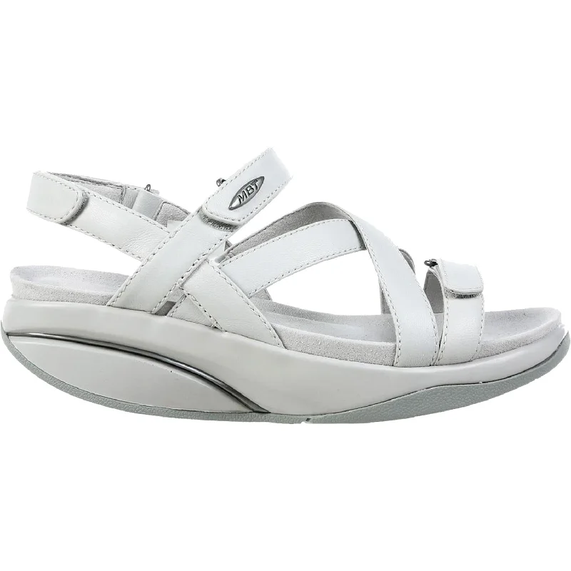 Men's sandals with a decorative buckle or charmWomen's MBT Kiburi Light Grey Leather