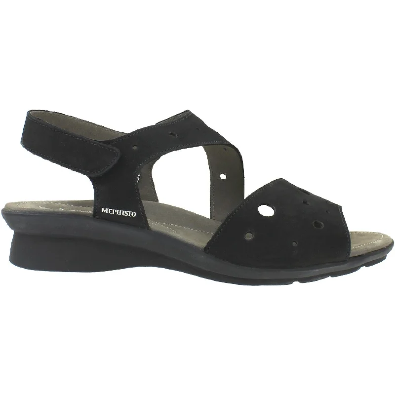 Men's sandals with a stretchy strap for a better fitWomen's Mephisto Phiby Perf Black Bucksoft Nubuck