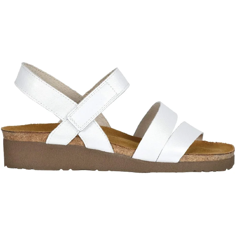 Men's sandals with a buckle closureWomen's Naot Kayla White Pearl Leather