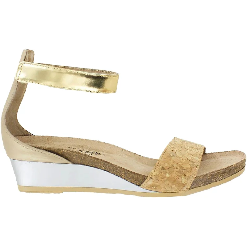 Waterproof men's sandals for water activitiesWomen's Naot Pixie Gold Cork/Champagne Leather