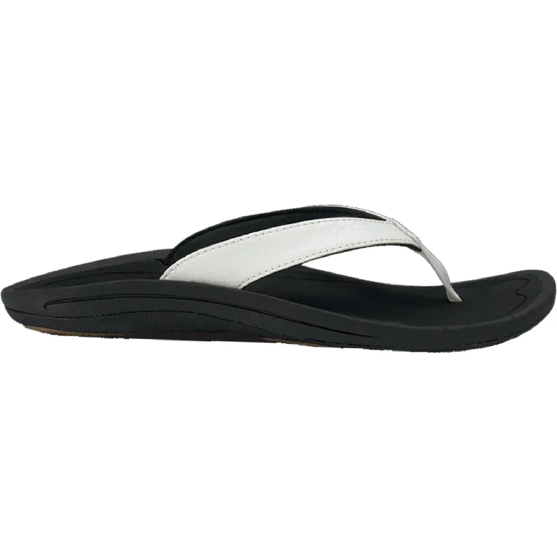 Waterproof men's sandals for water activitiesWomen's OluKai Kulapa Kai White/Black Synthetic