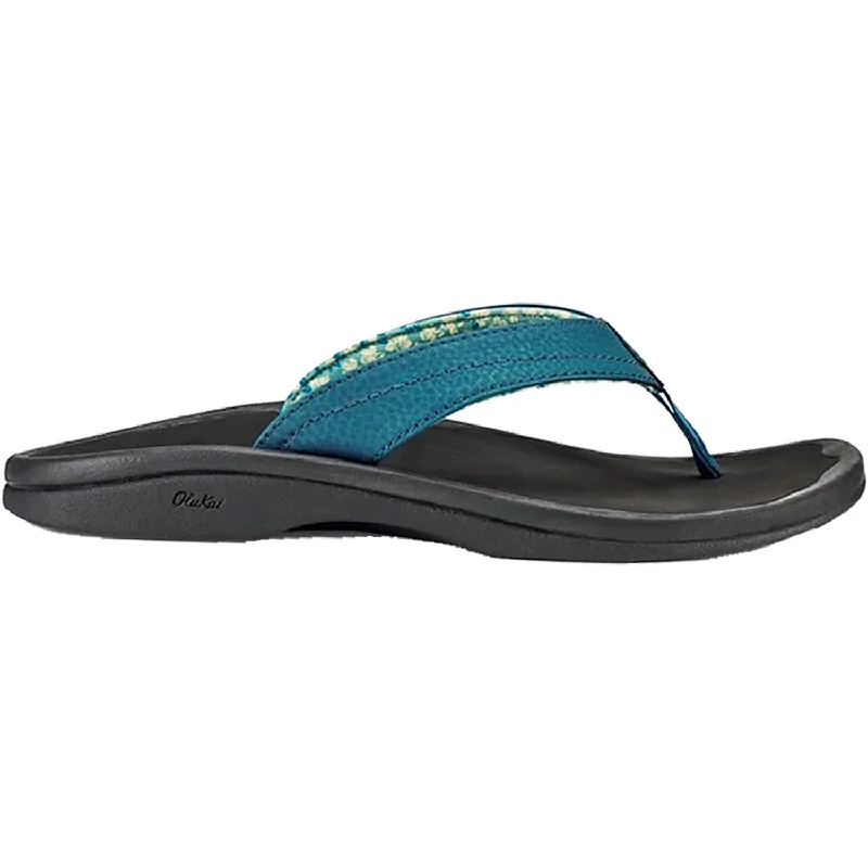 Men's sandals with a buckle closureWomen's OluKai Ohana Teal/Black Synthetic