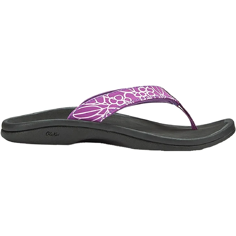 Men's leather sandals with an adjustable strapWomen's OluKai Ohana Bright Violet/Onyx Synthetic