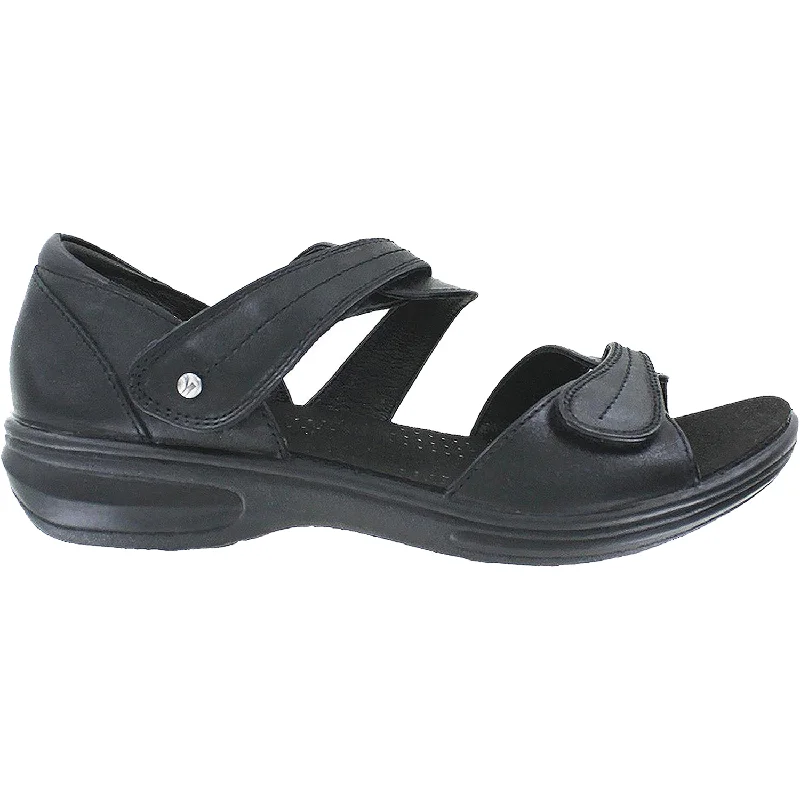 Men's sandals with a decorative buckle or charmWomen's Revere Geneva Black Leather