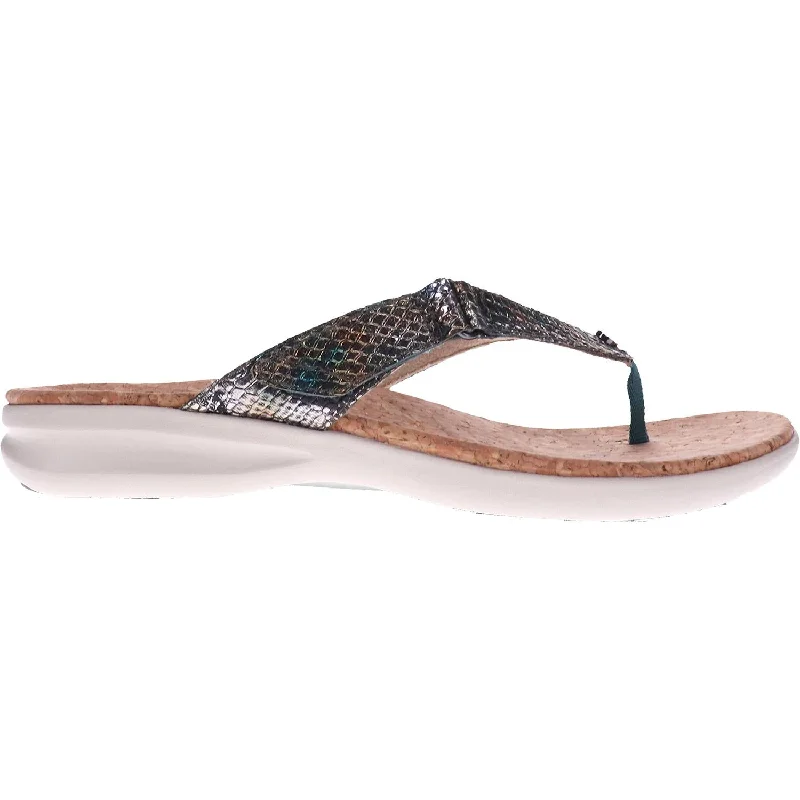 Men's leather sandals with an adjustable strapWomen's Revere Napoli Peacock Python Leather