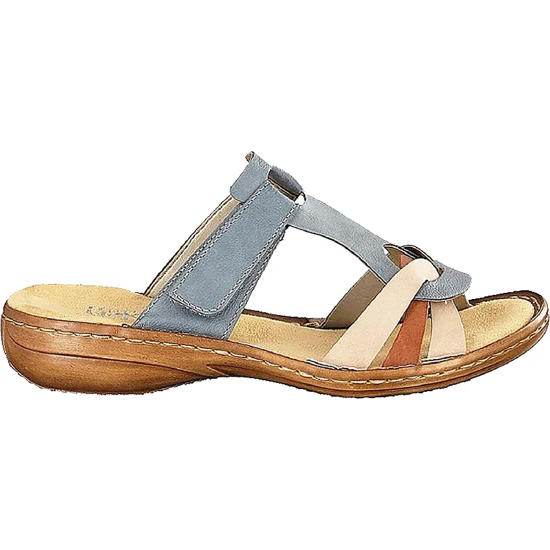 Men's sandals with a decorative buckle or charmWomen's Rieker 608A8-12 Regina A8 Adria/Nude/Cayenne Synthetic