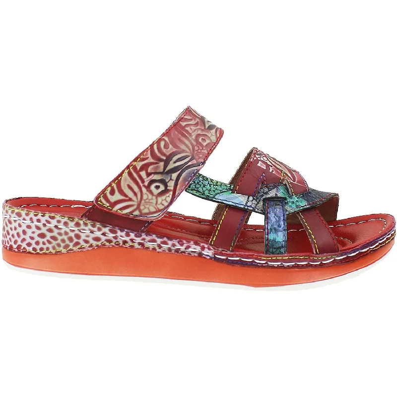 Men's sandals with a cushioned footbedWomen's L'Artiste by Spring Step Caiman Red Multi Leather