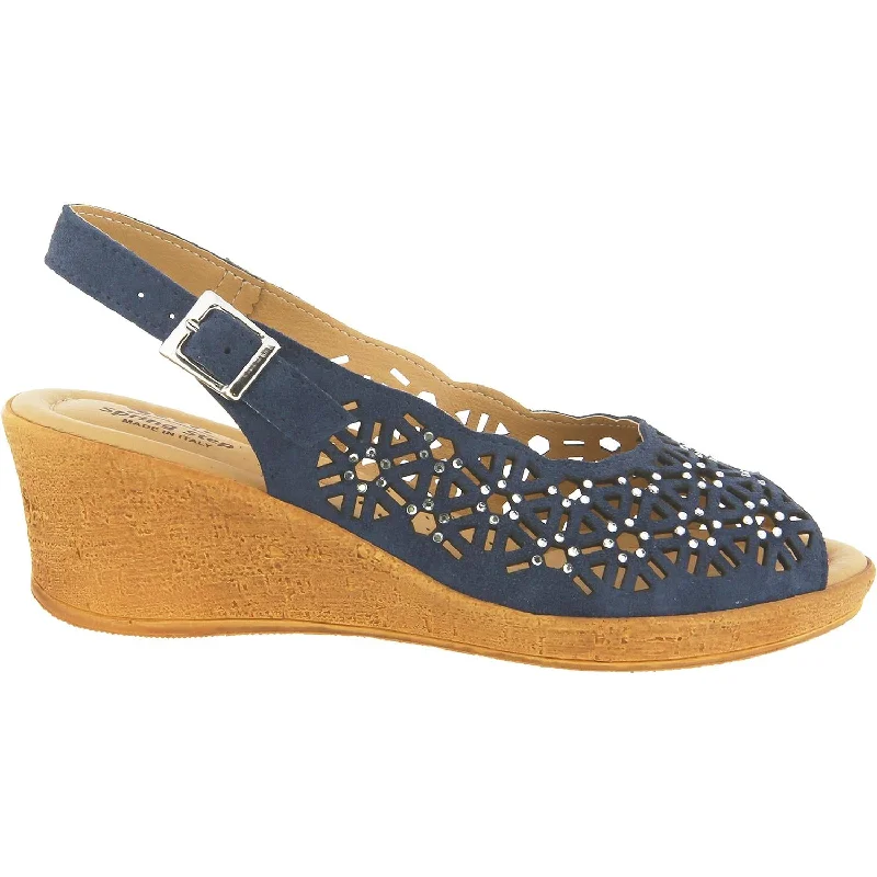Men's sandals with a buckle closureWomen's Spring Step Saibara Navy Suede