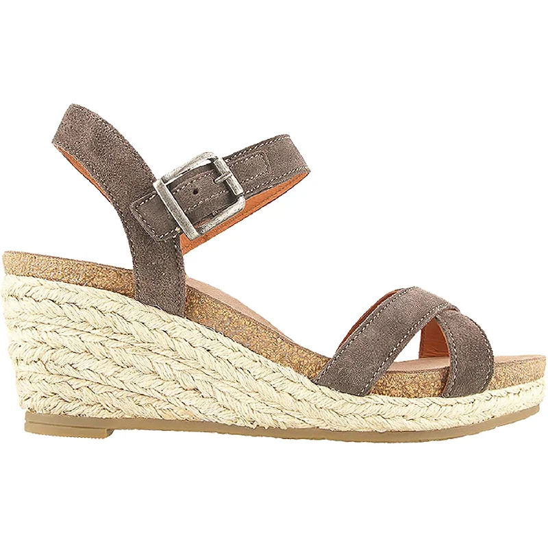 Men's sandals with a contrast stitching detailWomen's Taos Hey Jute Grey Suede