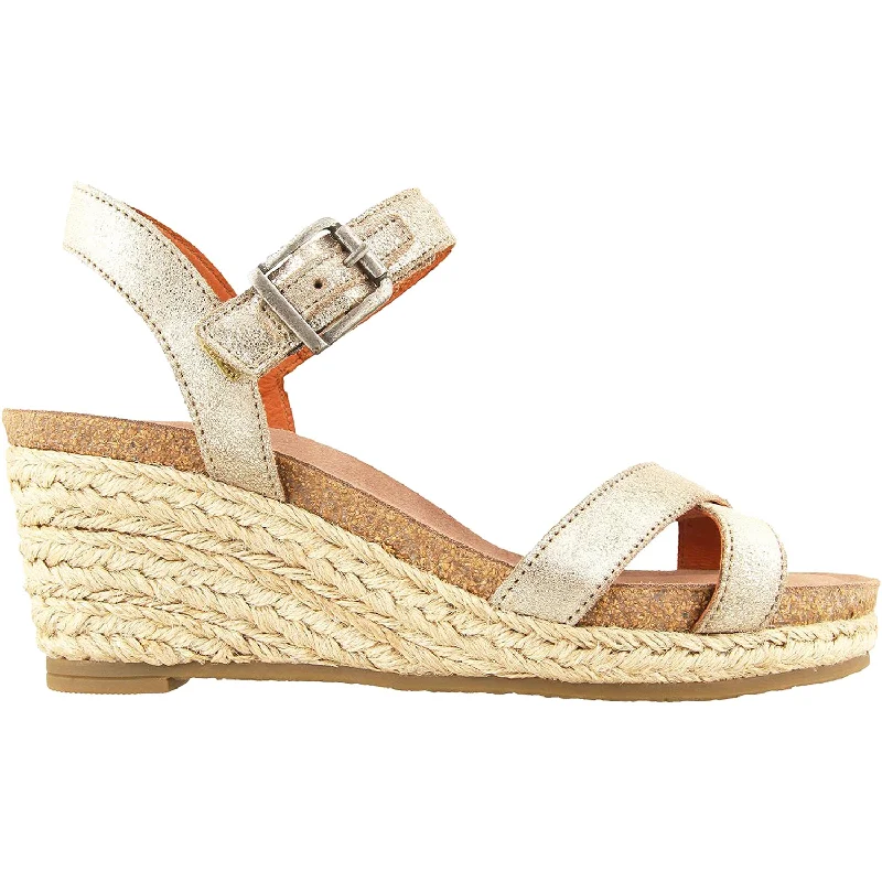Men's sandals with a contrast stitching detailWomen's Taos Hey Jute Stone Metallic Leather/Fabric