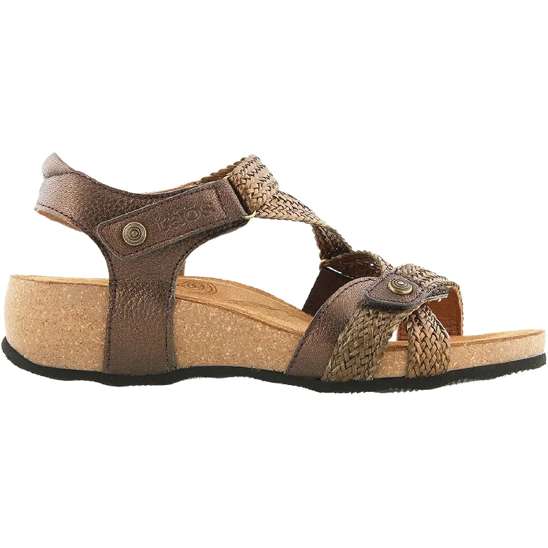 Men's sandals with a wide strap for supportWomen's Taos Trulie Bronze Leather