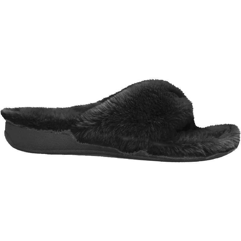 Men's leather sandals with an adjustable strapWomen's Vionic Gracie Plush Black Faux Fur