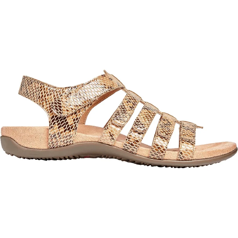 Men's leather sandals with an adjustable strapWomen's Vionic Harissa Snake Wheat Leather