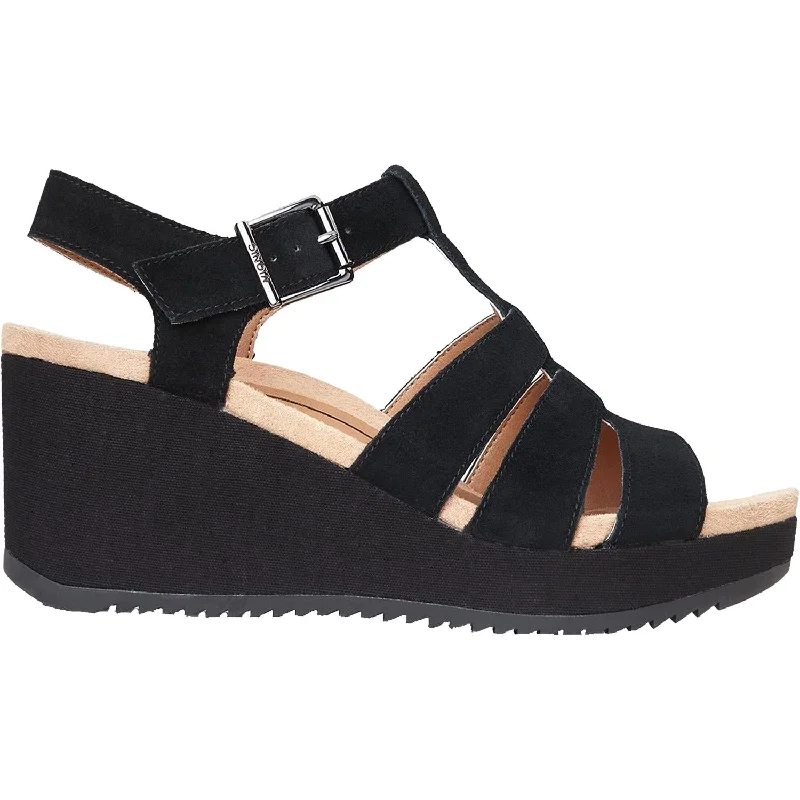 Men's sandals with a wide strap for supportWomen's Vionic Tawny Black Suede