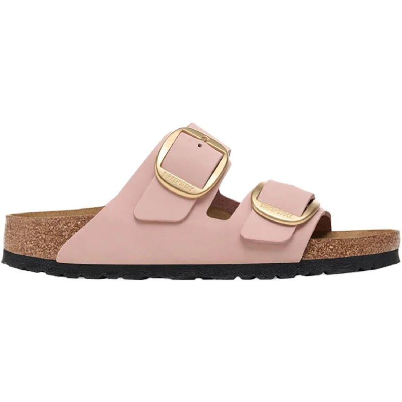Men's sandals with a perforated leather upper for ventilationWomen's Birkenstock Arizona Big Buckle Soft Pink Nubuck