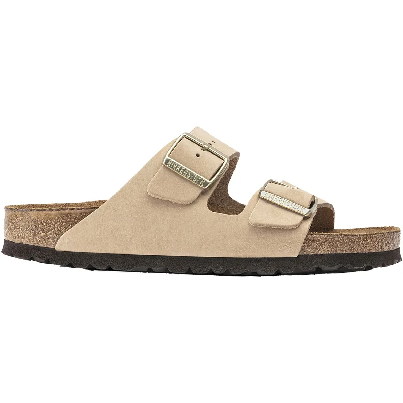 Men's sandals with a cushioned footbedWomen's Birkenstock Arizona Soft Footbed Sandcastle Nubuck