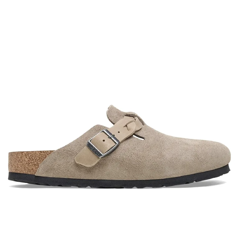 Men's sandals with a pointed toe for a stylish lookWomen's Birkenstock Boston Taupe Suede/Oiled Leather