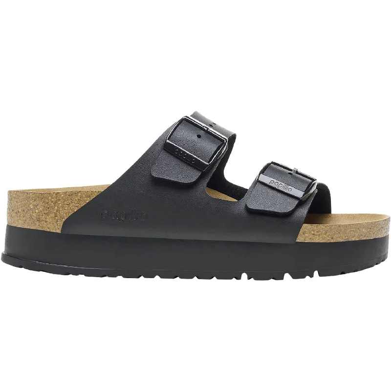 Men's sandals with a leather lining for comfortWomen's Birkenstock Papillio Arizona Platform Vegan Black Birko-Flor