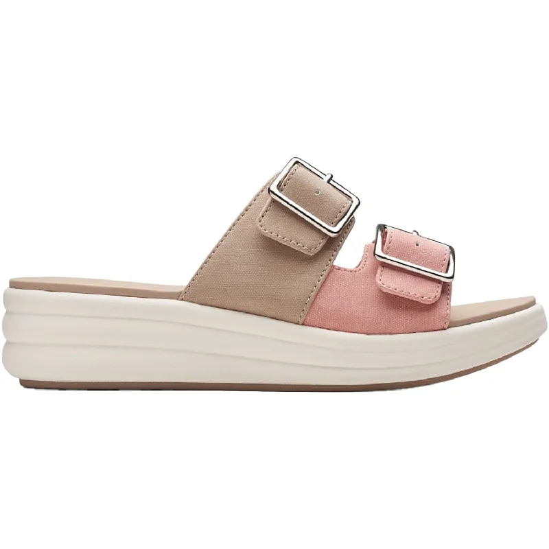 Men's sandals in a neutral color like black or brownWomen's Clarks CS Drift Buckle Peach Combi Synthetic