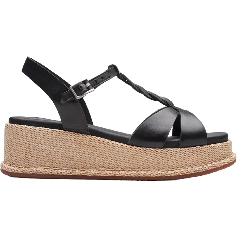 Men's sandals with a wide strap for supportWomen's Clarks Kimmei Twist Black Leather