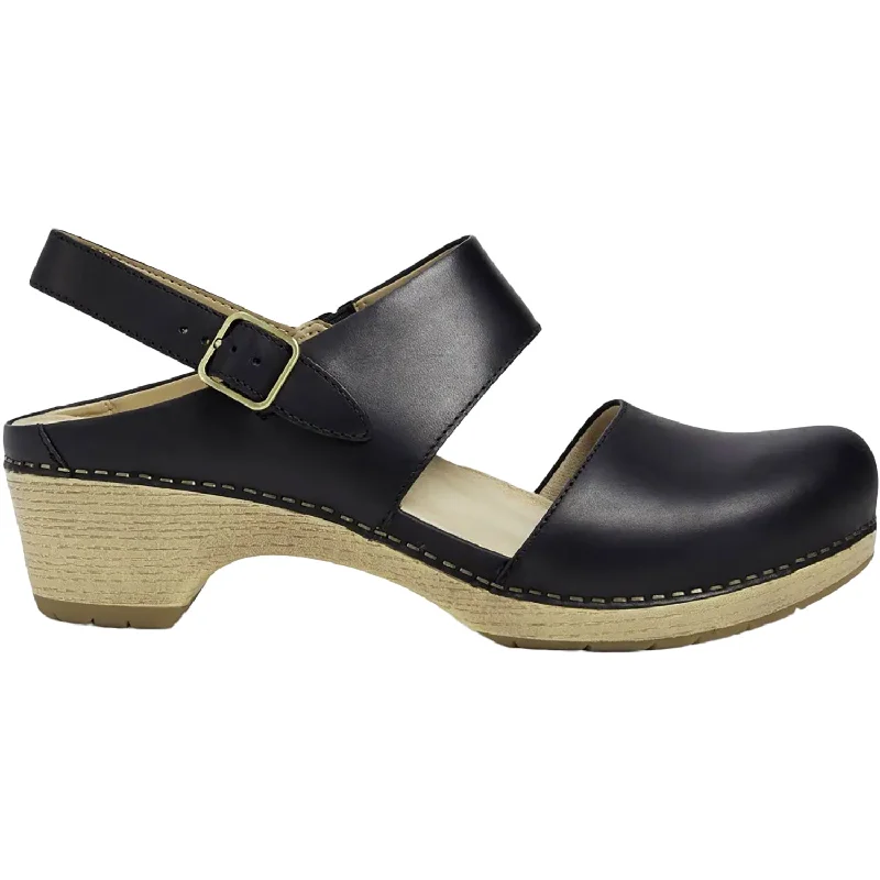 Waterproof men's sandals for water activitiesWomen's Dansko Lucia Black Oiled Pull Up Leather