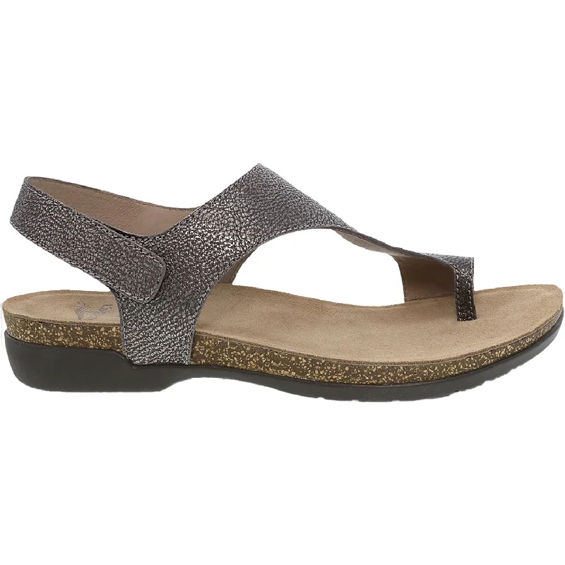 Men's sandals with a contrast stitching detailWomen's Dansko Reece Pewter Metallic Leather