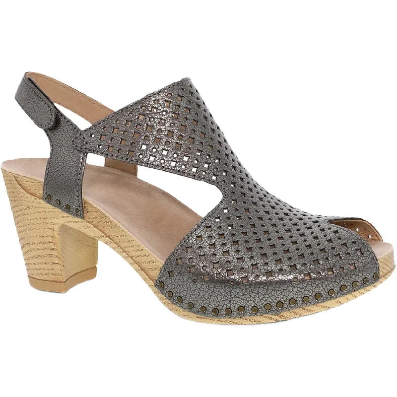 Men's sandals in a neutral color like black or brownWomen's Dansko Teagan Gunmetal Metallic Leather