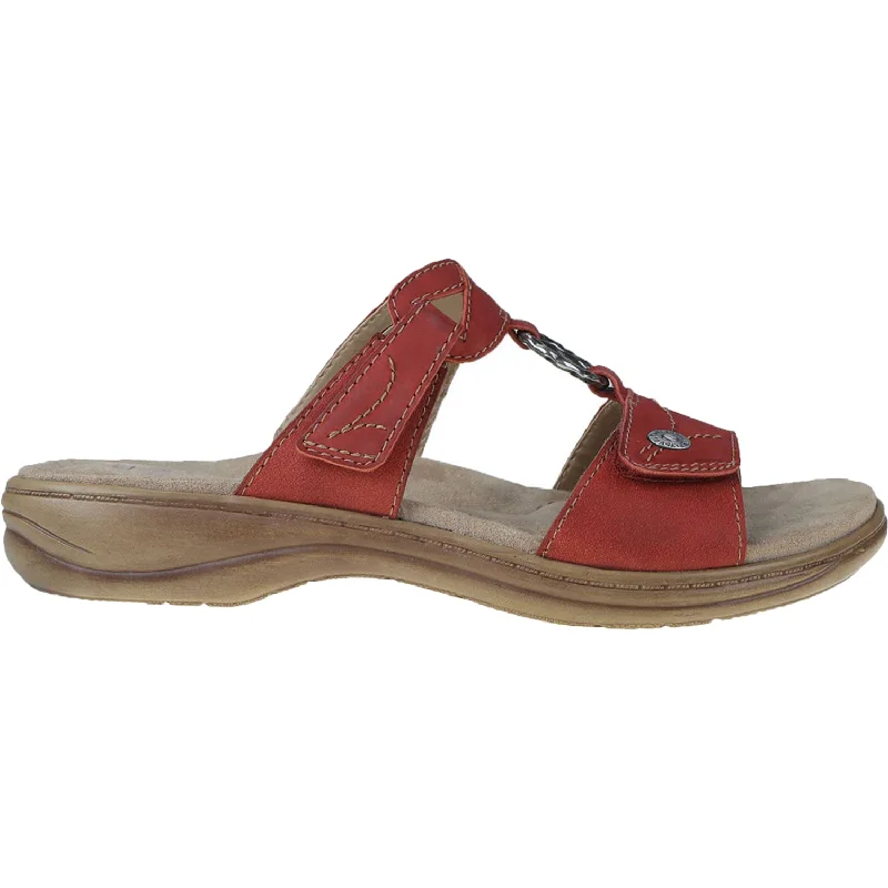 Men's sandals with a cushioned footbedWomen's Earth Suzanne Red Leather