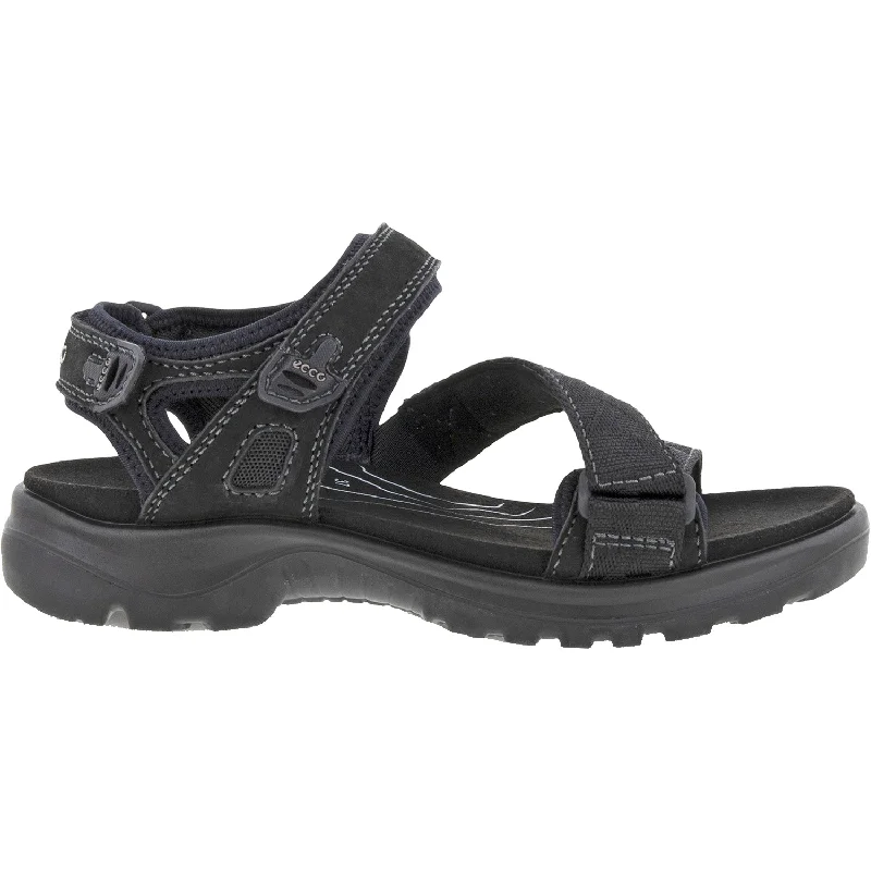 Men's sandals with a durable outer soleWomen's Ecco Yucatan Coast Black Nubuck/Fabric